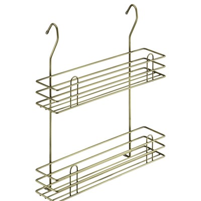 Полка для специй на рейлинг двухъярусная бронза