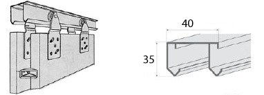 Верхняя направляющая для шкафа купе Агри (подвесная система) - фото 20791
