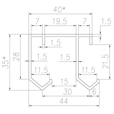 Верхняя направляющая для шкафа купе Агри (подвесная система) - фото 20792
