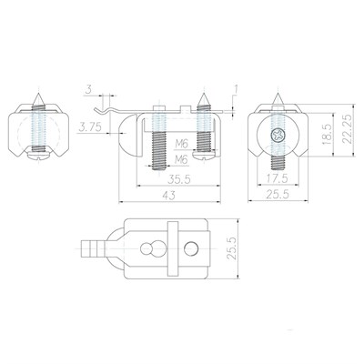 Комплект роликов для раздвижных дверей (B-104) - фото 20829