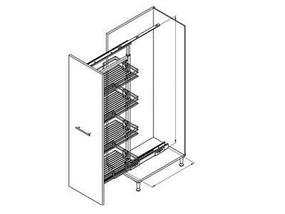 Выдвижная колонна STARAX КЛАССИК (Фасад 400;Высота 1100-1250 мм) - фото 20994