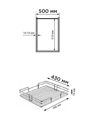 Выдвижная колонна STARAX КЛАССИК (Фасад 500;Высота 1100-1250 мм) - фото 21045