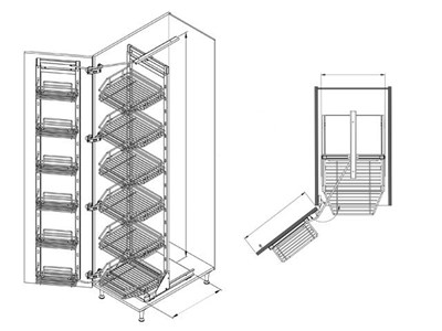 Распашная колонна STARAX КЛАССИК (Фасад 600;Высота 1250-1400 мм) - фото 21096