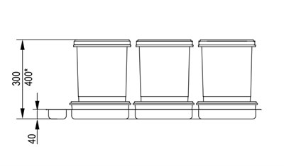 Мусорное ведро PRAKTIKO корпус 90 (3 ведра) - фото 21972