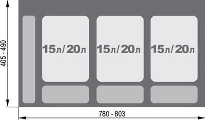 Мусорное ведро PRAKTIKO корпус 90 (3 ведра) - фото 21973