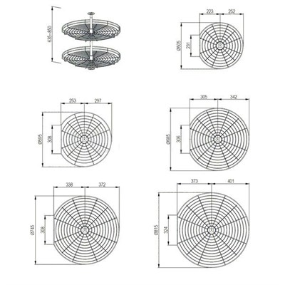 Размерная сетка каруселей