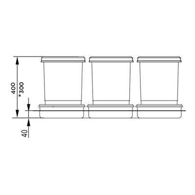 Мусорное ведро PRAKTIKO корпус 80 (3 ведра) - фото 22065