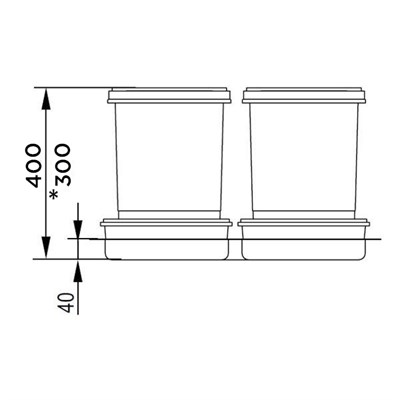Мусорное ведро PRAKTIKO корпус 60 (2 ведра) - фото 22084