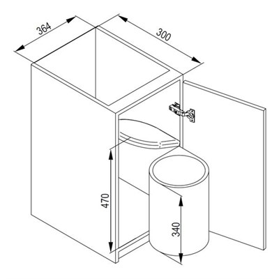 схема крепление мусорного ведра