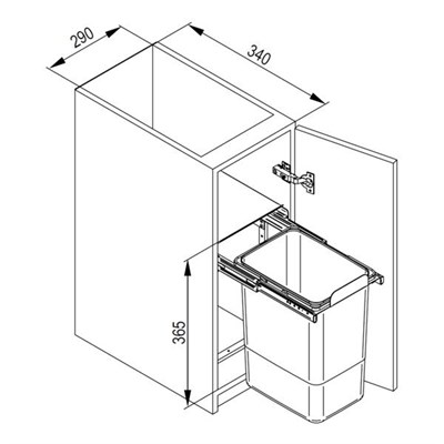 Мусорное ведро ALADIN-1 корпус 40 - фото 22140