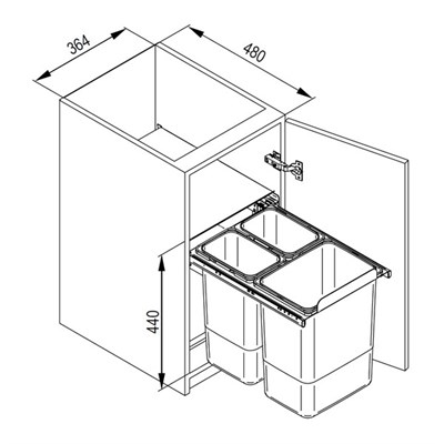 Мусорное ведро JC601 корпус 40 - фото 22170
