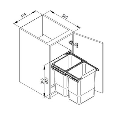 Мусорное ведро JC607 корпус 45 - фото 22176