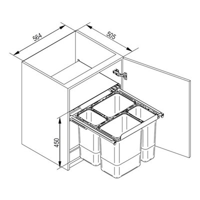 Мусорное ведро JC609 корпус 600 - фото 22188