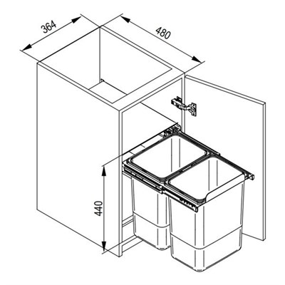 Мусорное ведро JC602 корпус 40 - фото 22260