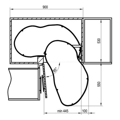 Корзина в угловой шкаф размеры