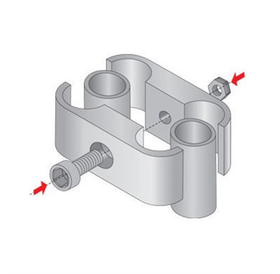 Параллельный соединитель двух труб D25 - фото 22394