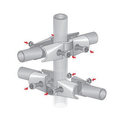 Держатель пяти труб D25 - фото 22396