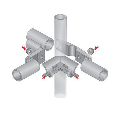 Стационарный держатель четырёх труб D25 - фото 22402