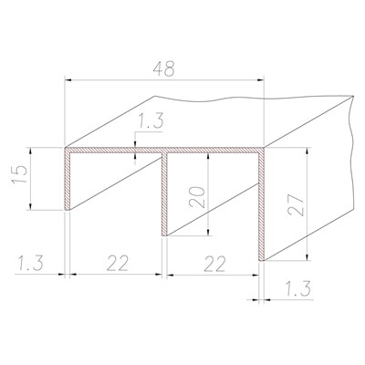 Нижняя направляющая для шкафа купе Агри (подвесная система) - фото 24434