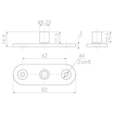 Нижний ролик для торцевой (врезной) направляющей АГРИ - фото 24443