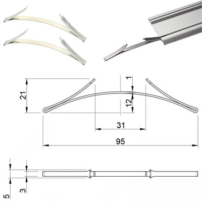 Одинарные направляющие для шкафа купе (Комплект верхние, нижние) - фото 25826