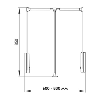 Пантограф для шкафа 600-830 мм Rejs - фото 25890