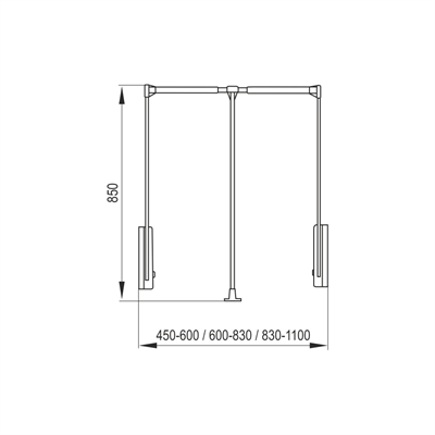 Пантограф для шкафа 600-830 мм Rejs - фото 25897